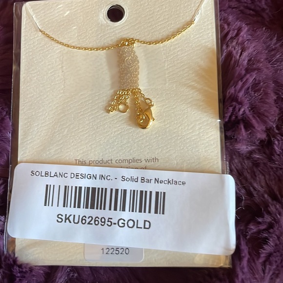 🌟✨🌹NEW BOUTIQUE BOUGHT SOLID GOLD DIPPED BAR NECKLACE 🌹✨🌟 - Picture 3 of 3